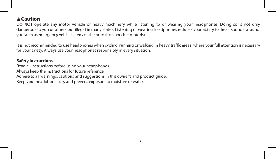 Caution | Soul Electronics SL300 User Manual | Page 5 / 183