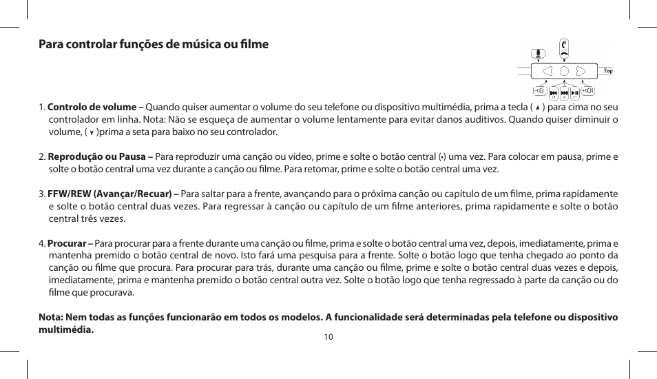 Para controlar funções de música ou filme | Soul Electronics SL300 User Manual | Page 84 / 183