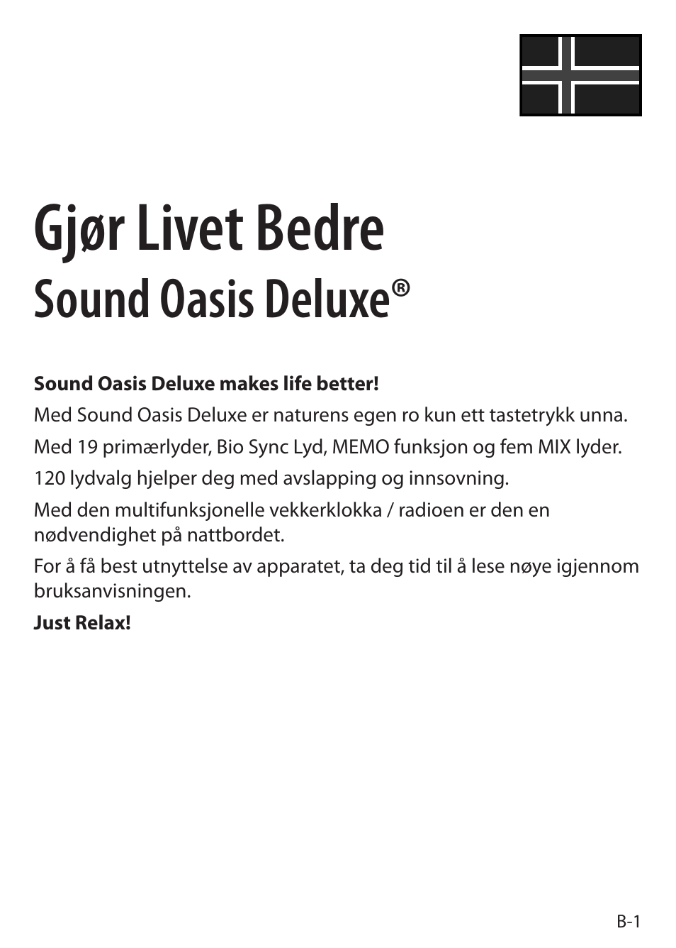 Gjør livet bedre, Sound oasis deluxe | Sound Oasis S-5000 User Manual | Page 25 / 118