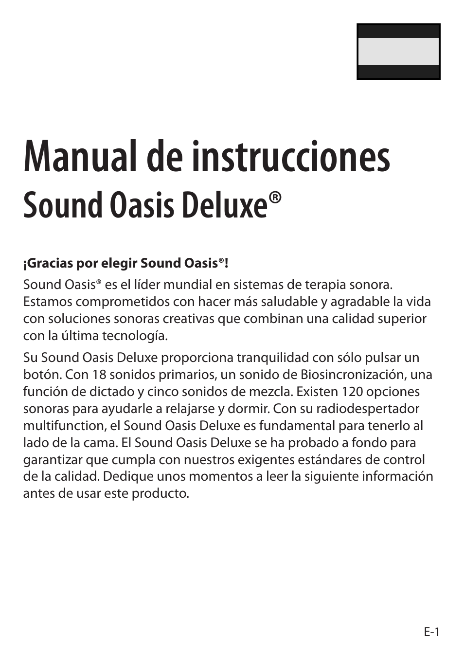 Manual de instrucciones, Sound oasis deluxe | Sound Oasis S-5000 User Manual | Page 79 / 118