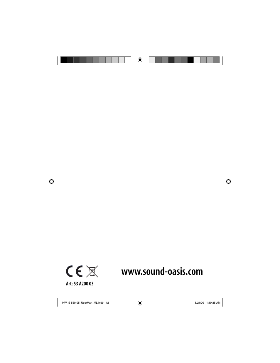 Sound Oasis S-550-05 User Manual | Page 32 / 32