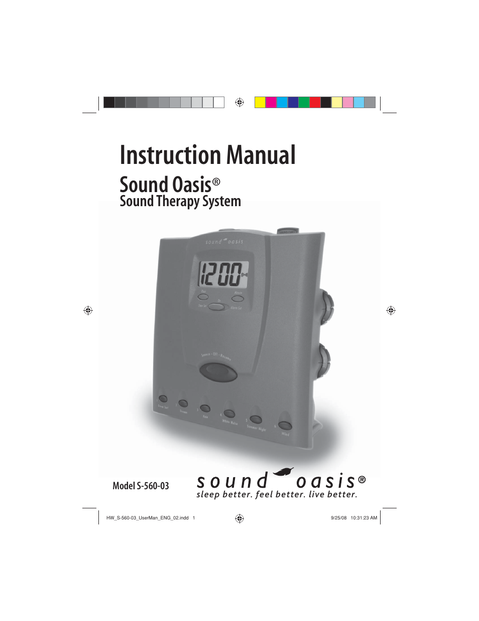 Sound Oasis S-560-03 User Manual | 16 pages