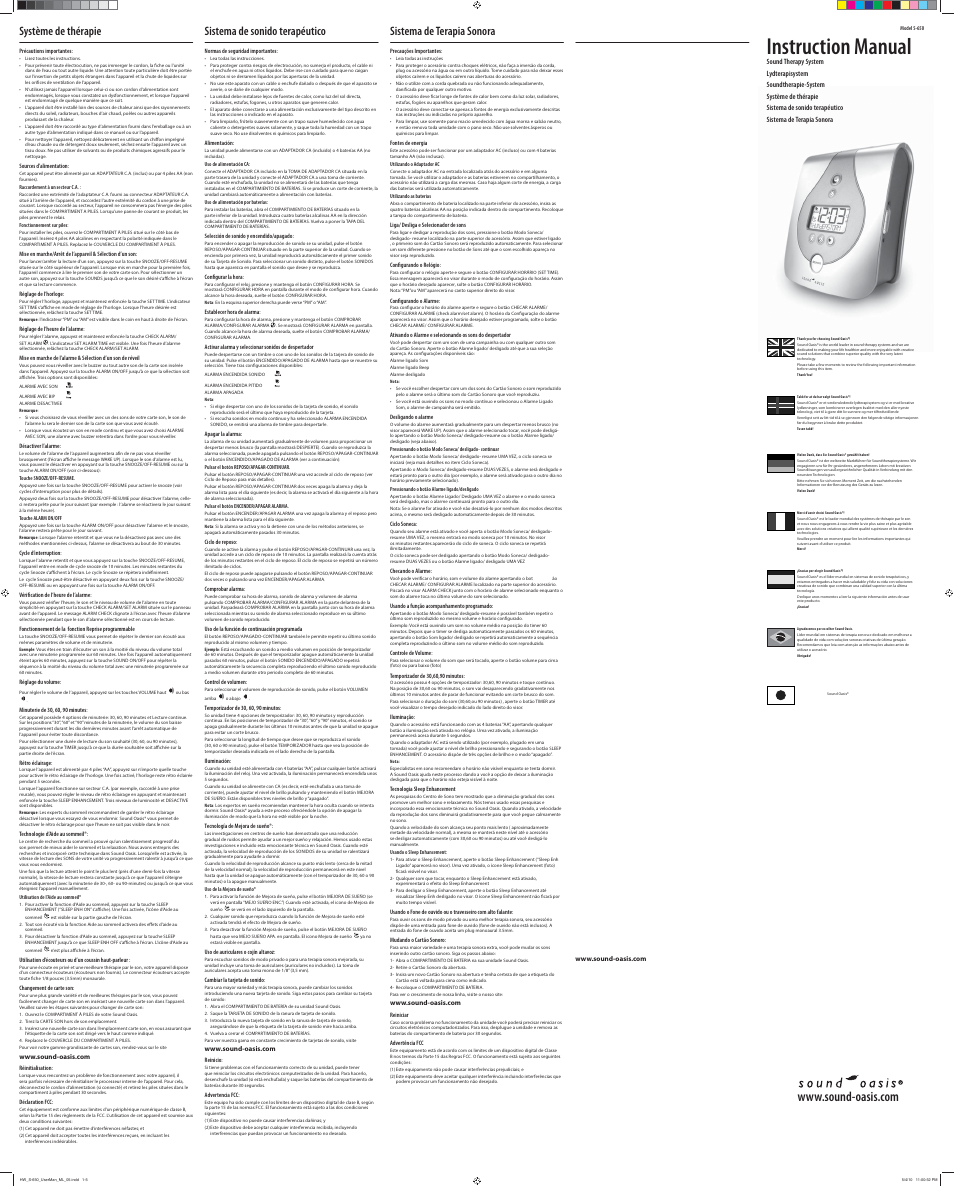 Sound Oasis S-650 User Manual | 2 pages