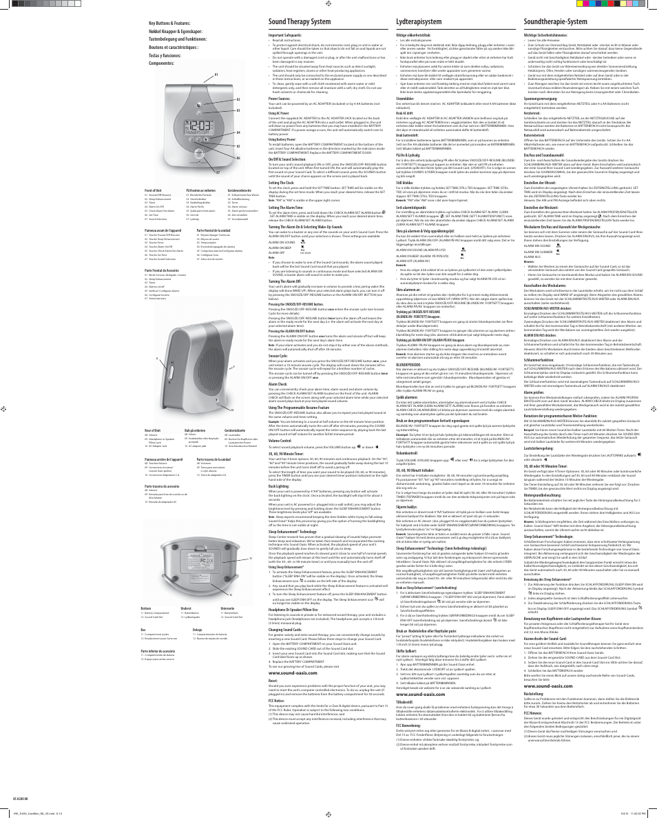 Sound therapy system, Lydterapisystem, Soundtherapie-system | Sound Oasis S-650 User Manual | Page 2 / 2