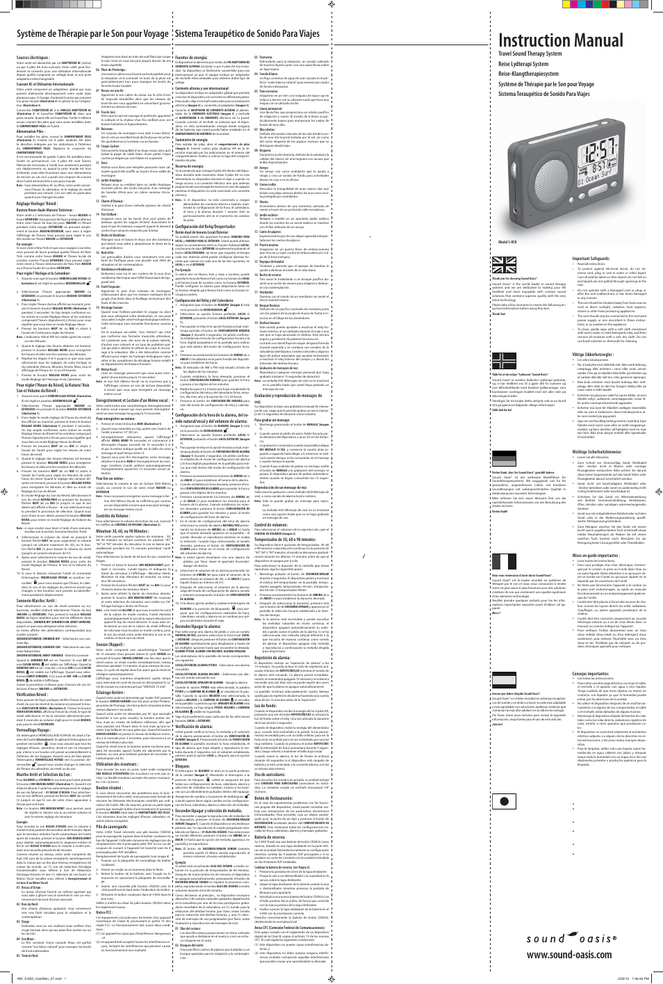 Sound Oasis S-850 User Manual | 2 pages
