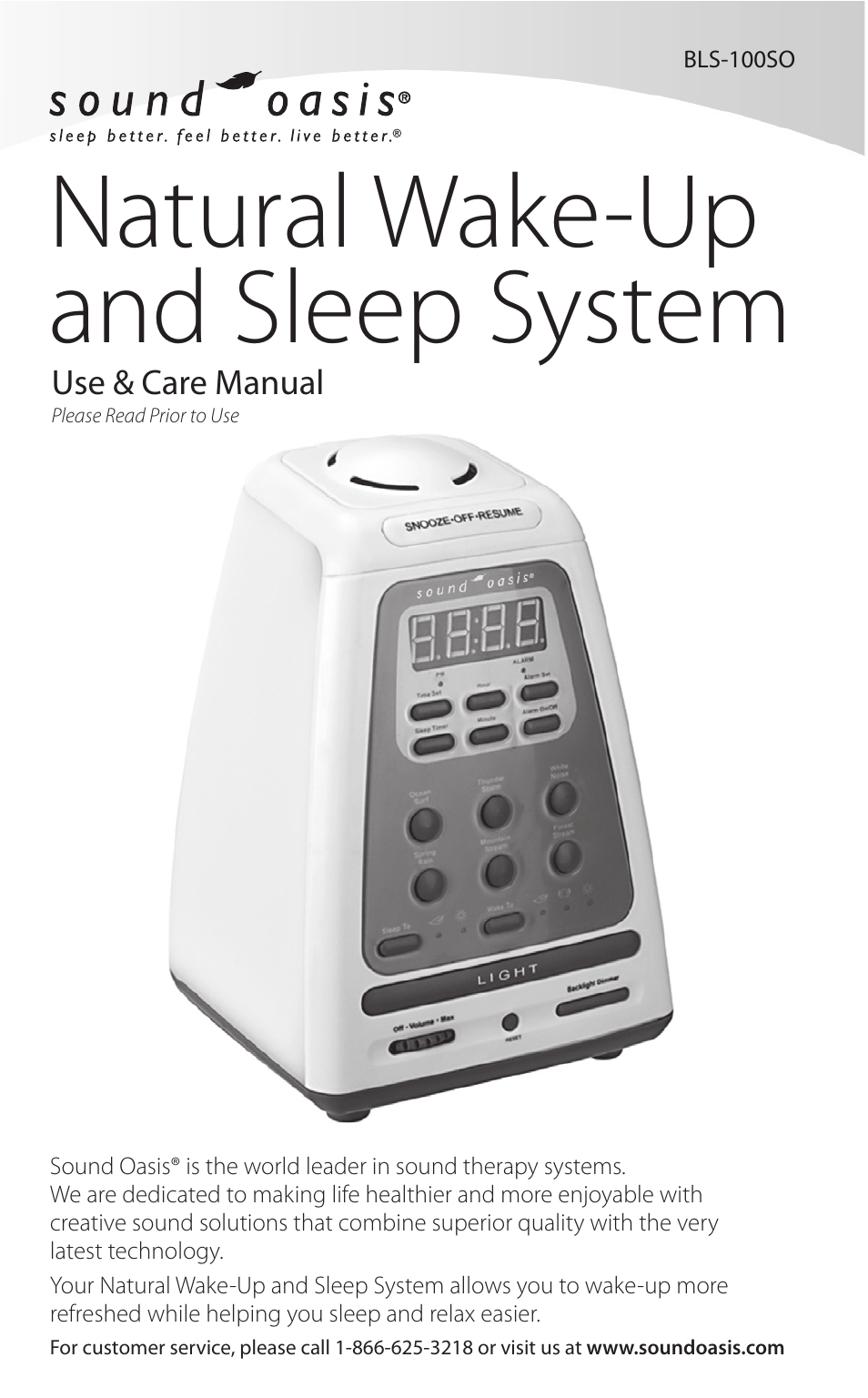 Sound Oasis BLS-100SO User Manual | 20 pages