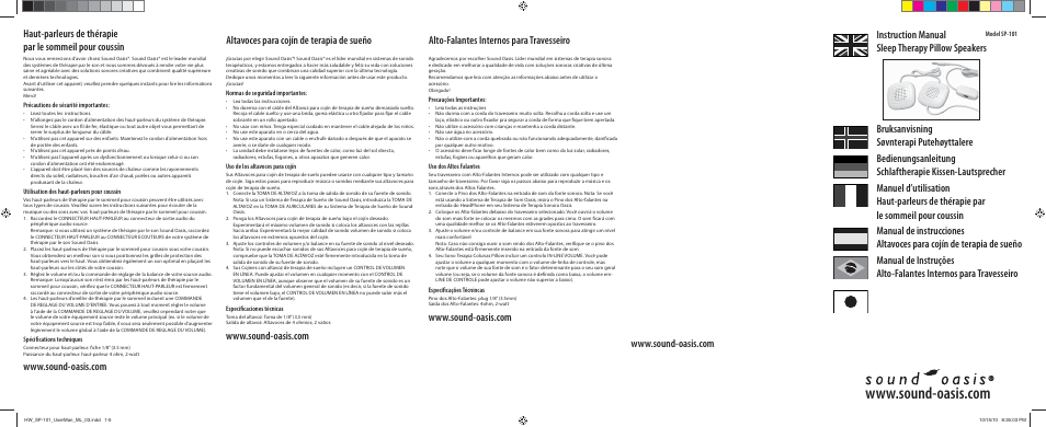 Sound Oasis SP-101 User Manual | 2 pages
