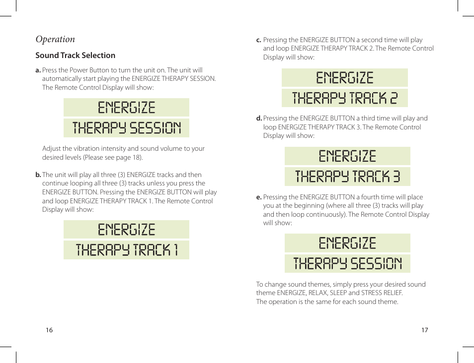 Operation | Sound Oasis VTS-1000 User Manual | Page 10 / 14