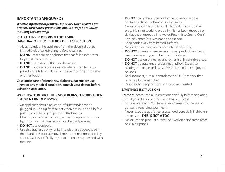 Sound Oasis VTS-1000 User Manual | Page 3 / 14