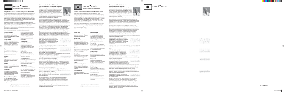 Sistema de sonido terapéutico | Sound Oasis SC-300-01 User Manual | Page 2 / 2