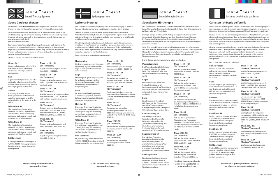 Sound Oasis SC-300-02 User Manual | 2 pages