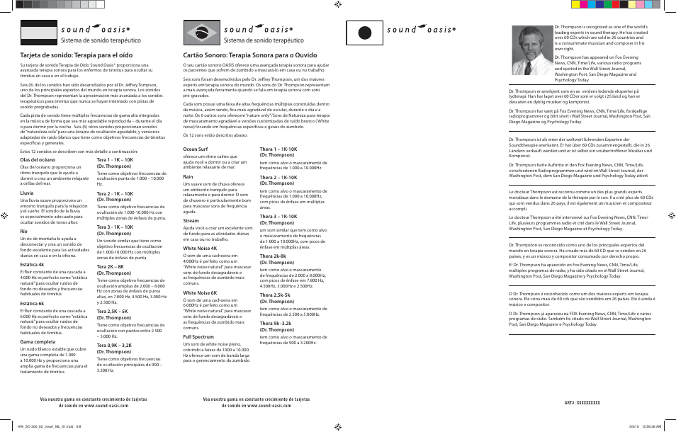 Sistema de sonido terapéutico | Sound Oasis SC-300-02 User Manual | Page 2 / 2