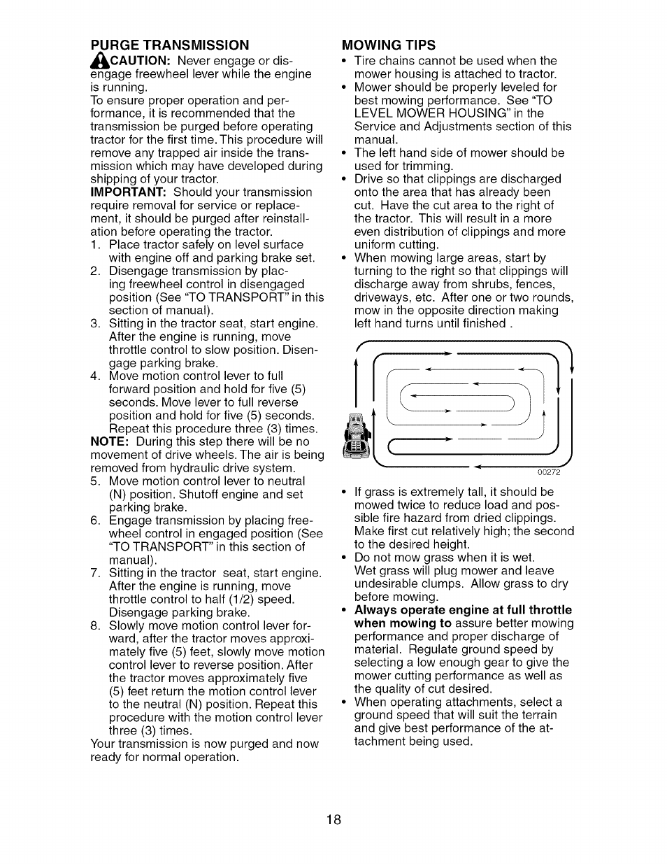 Mowing tips | Craftsman 917.276240 User Manual | Page 18 / 60