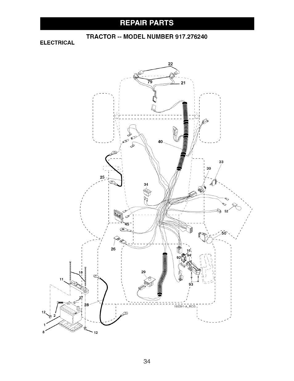 Repair parts | Craftsman 917.276240 User Manual | Page 34 / 60