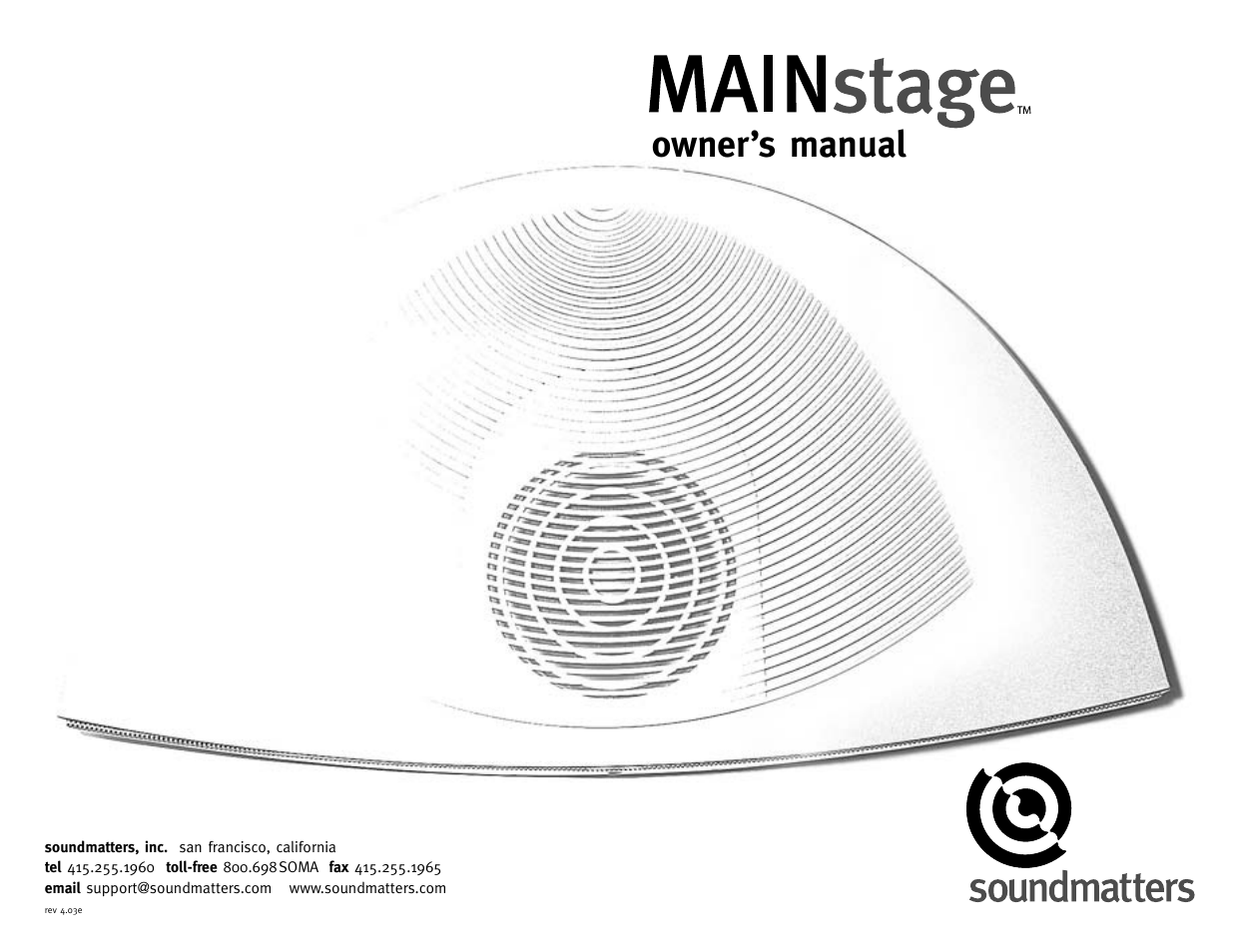Soundmatters MAINstage Manual User Manual | 4 pages