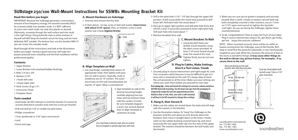 Soundmatters SUBstageWall Bracket User Manual | Page 4 / 4