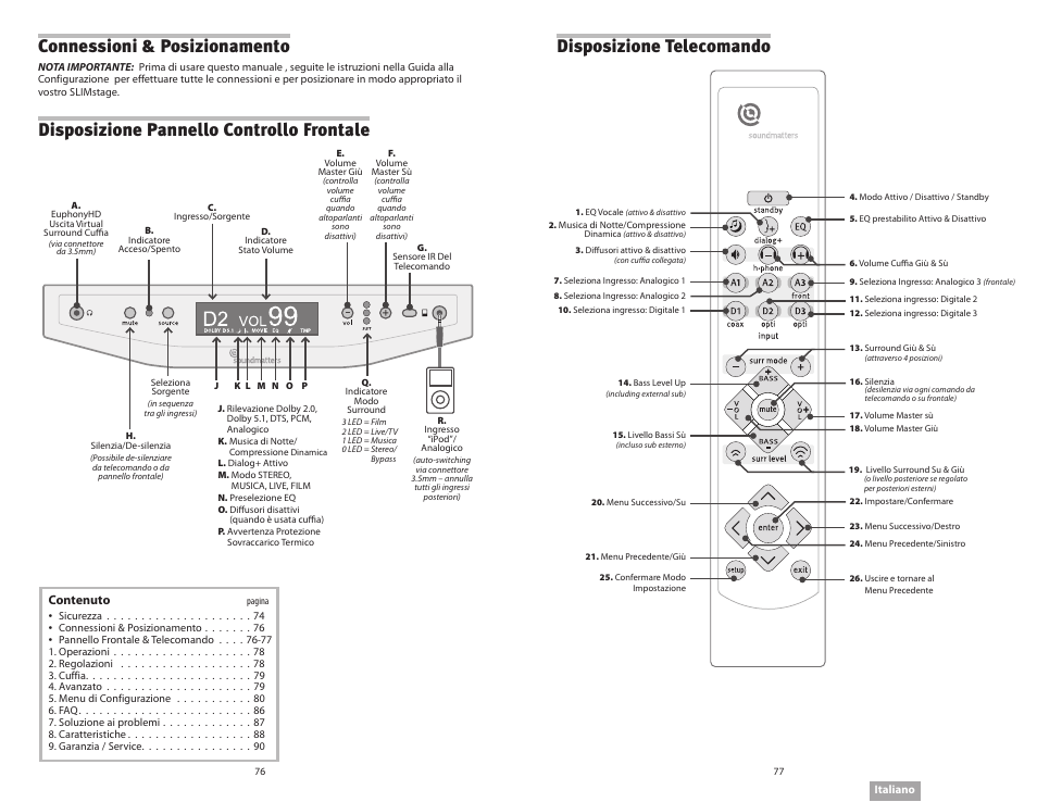 Connessioni & posizionamento | Soundmatters SLIMstage Manual User Manual | Page 39 / 56