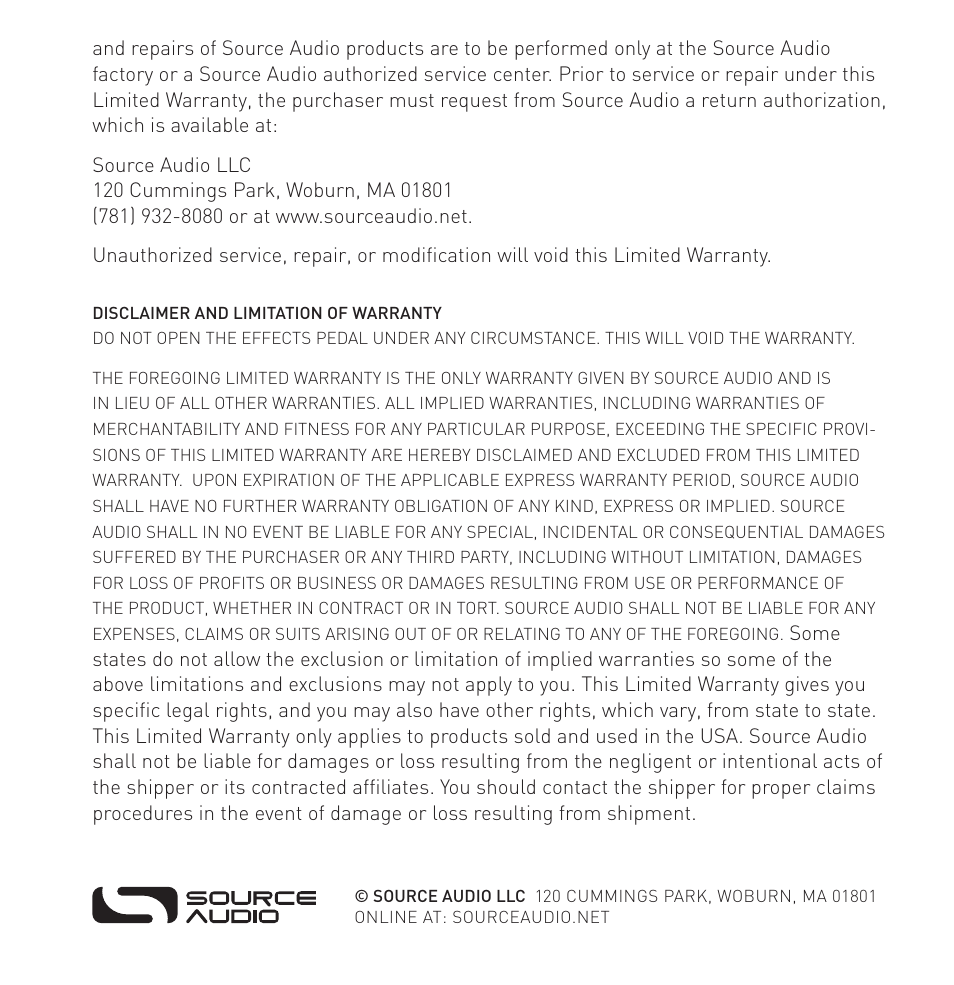 Source Audio Hot Hand 3 Universal Wireless Adapter User Manual | Page 16 / 16