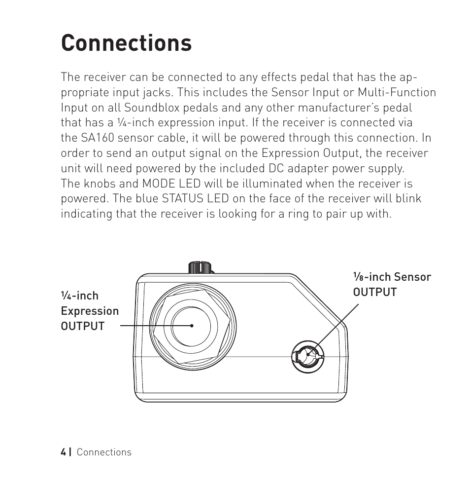 Connections | Source Audio Hot Hand 3 Universal Wireless Adapter User Manual | Page 4 / 16