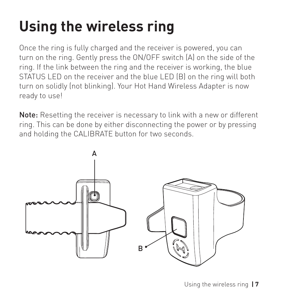Using the wireless ring | Source Audio Hot Hand 3 Universal Wireless Adapter User Manual | Page 7 / 16