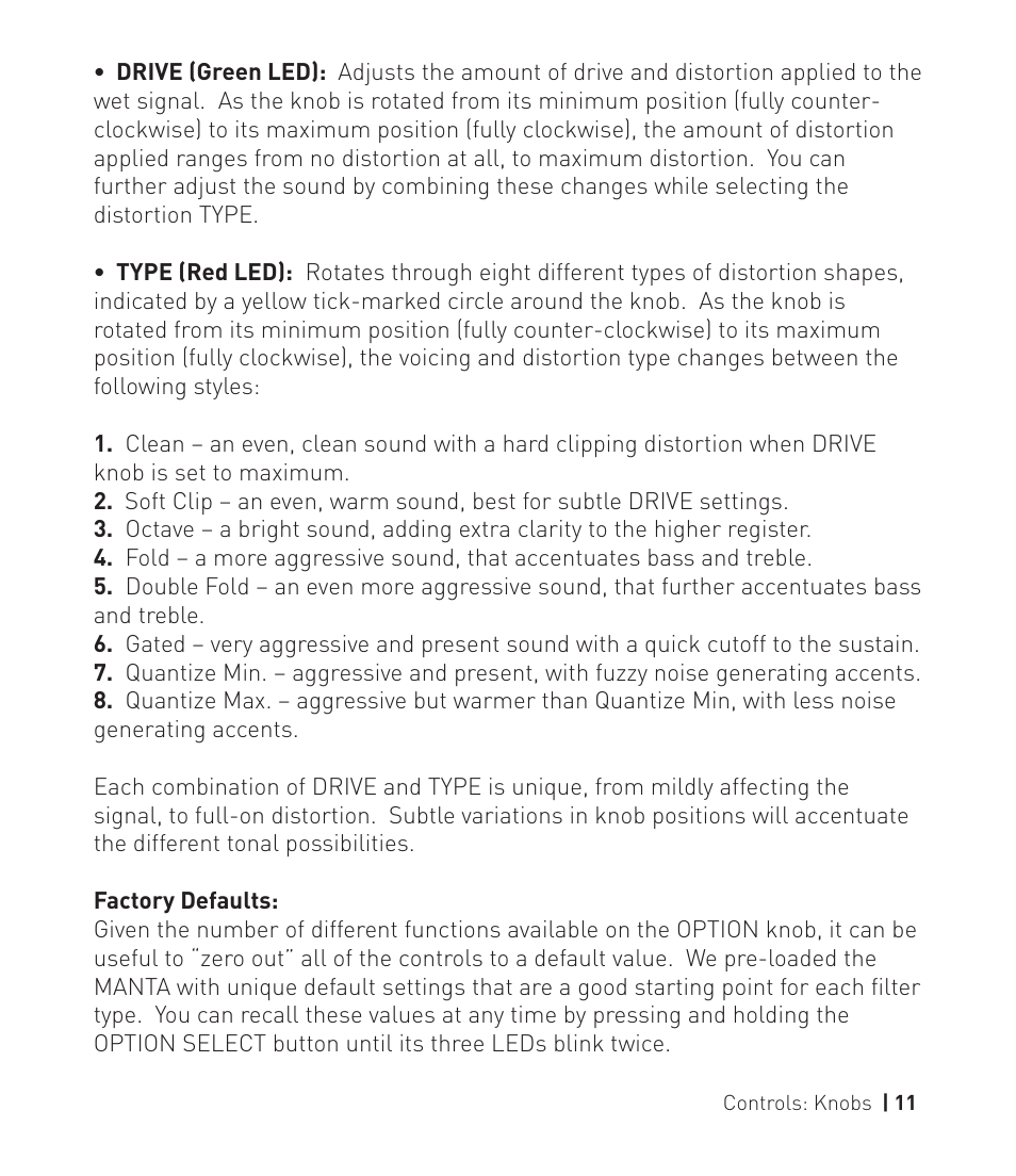 Manta pg11 | Source Audio Soundblox 2 Manta Bass Filter User Manual | Page 11 / 28