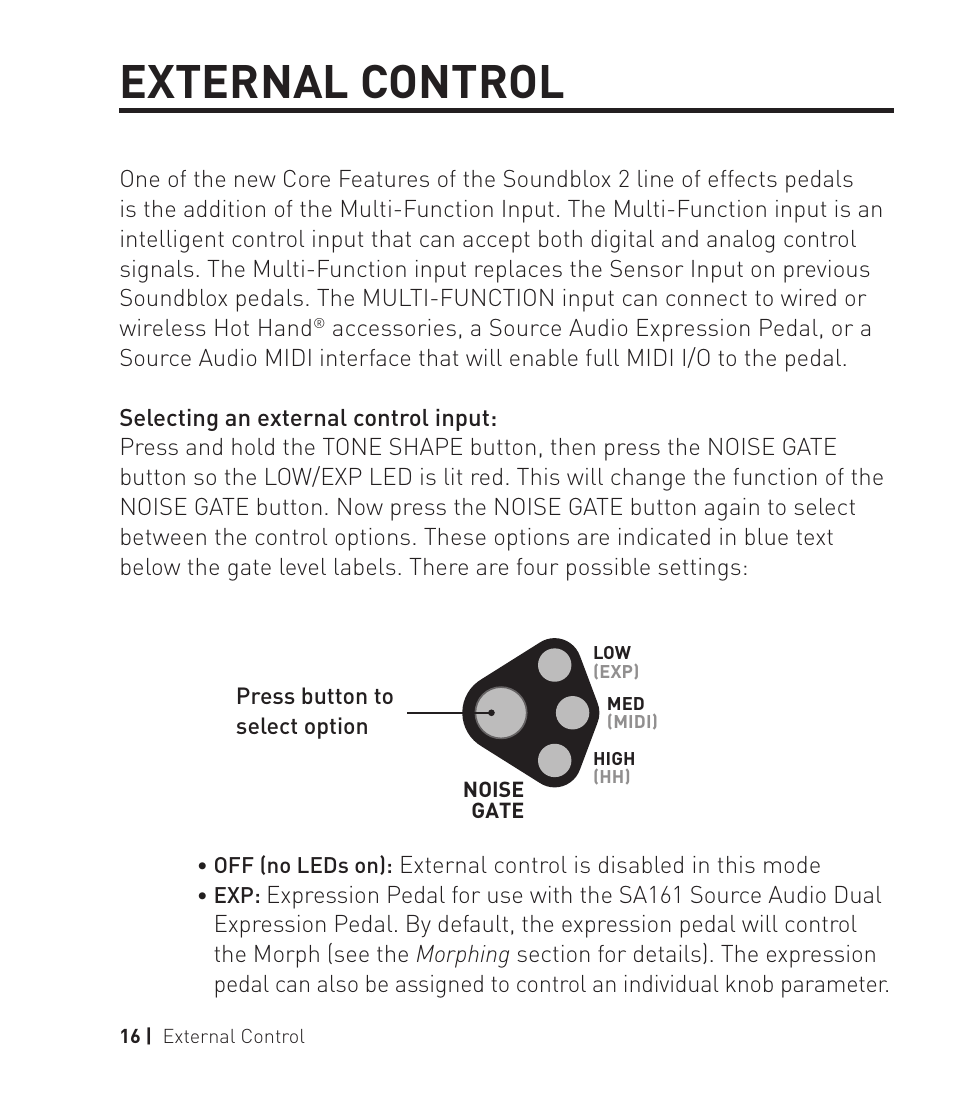 External control | Source Audio Soundblox 2 OFD Bass microModeler User Manual | Page 16 / 24