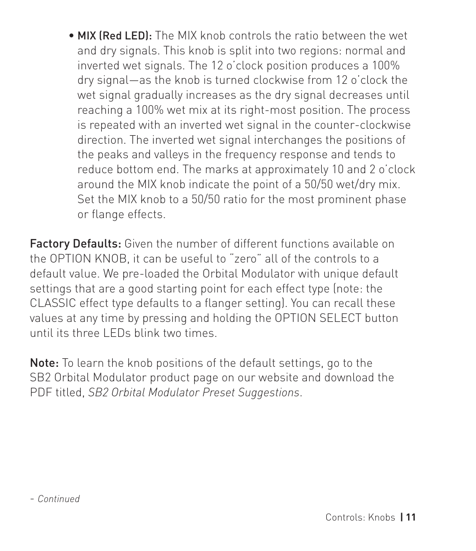 Source Audio Soundlbox 2 Orbital Modulator User Manual | Page 12 / 28