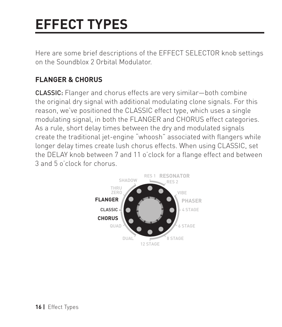 Effect types, Classic | Source Audio Soundlbox 2 Orbital Modulator User Manual | Page 17 / 28