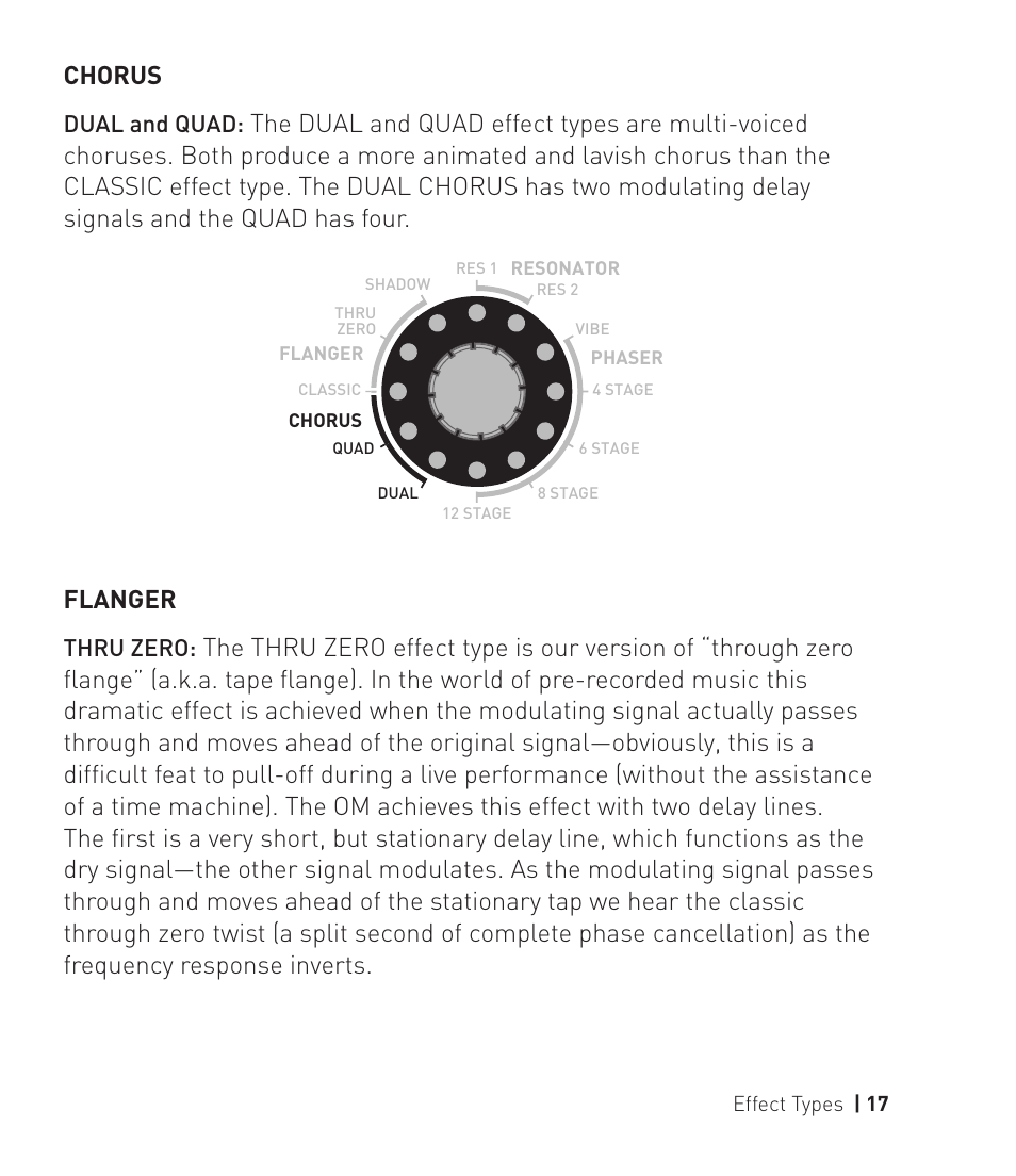 Chorus, Dual and quad, Thru zero | Source Audio Soundlbox 2 Orbital Modulator User Manual | Page 18 / 28