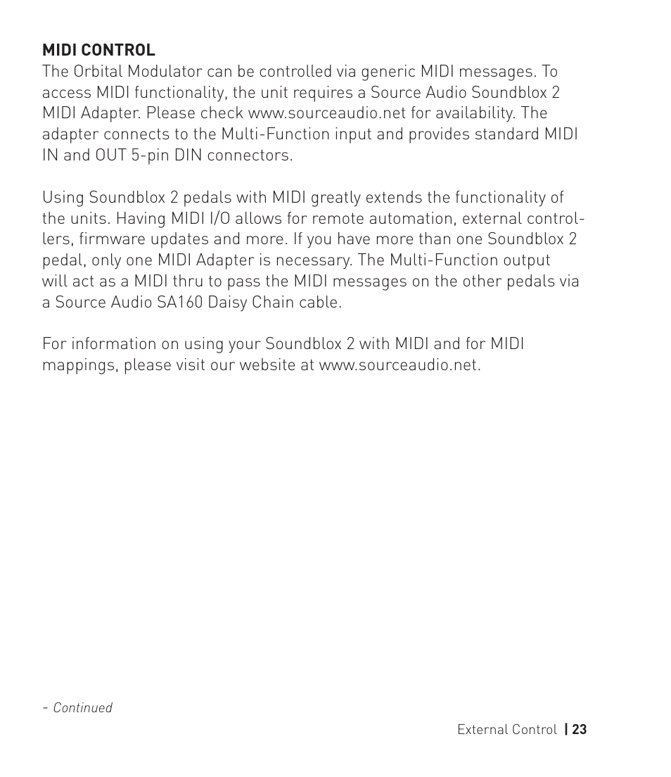 Source Audio Soundlbox 2 Orbital Modulator User Manual | Page 24 / 28