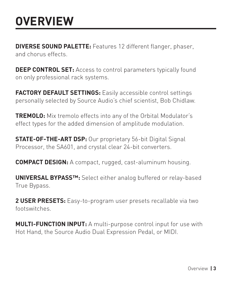 Overview | Source Audio Soundlbox 2 Orbital Modulator User Manual | Page 4 / 28