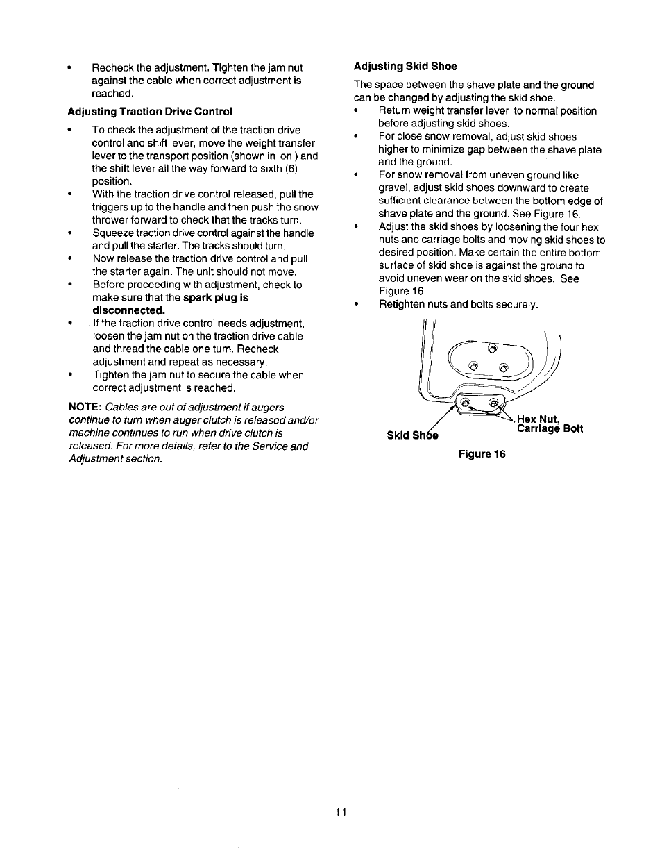 Adjusting skid shoe | Craftsman 247.888510 User Manual | Page 11 / 40