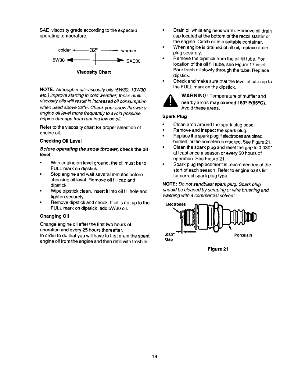 Viscosity chart, Figure 21 | Craftsman 247.888510 User Manual | Page 19 / 40