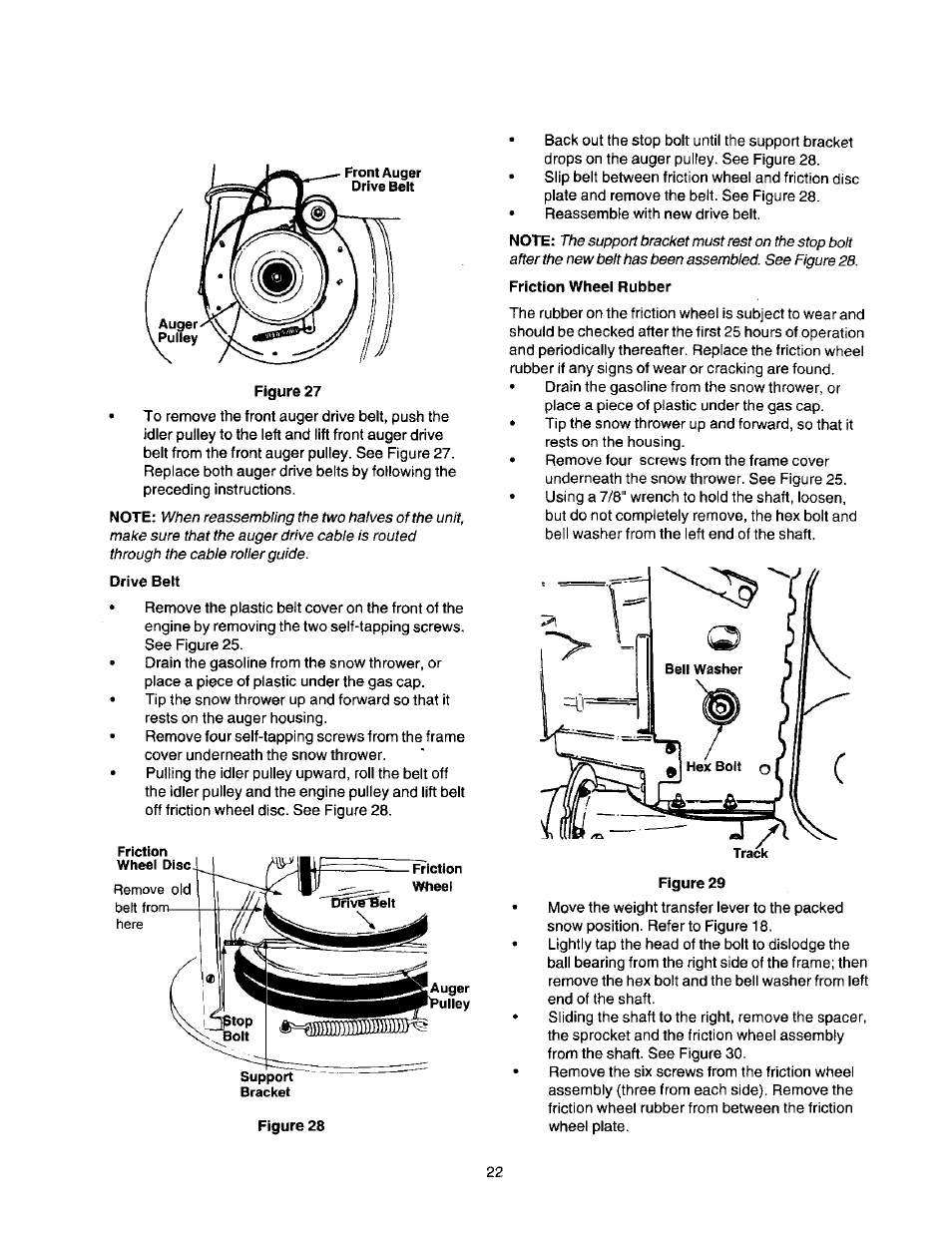 Drive belt, Friction wheei rubber | Craftsman 247.888510 User Manual | Page 22 / 40