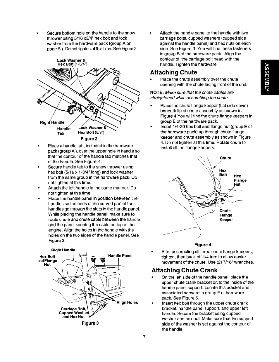 Attaching chute, Attaching chute crank | Craftsman 247.888510 User Manual | Page 7 / 40