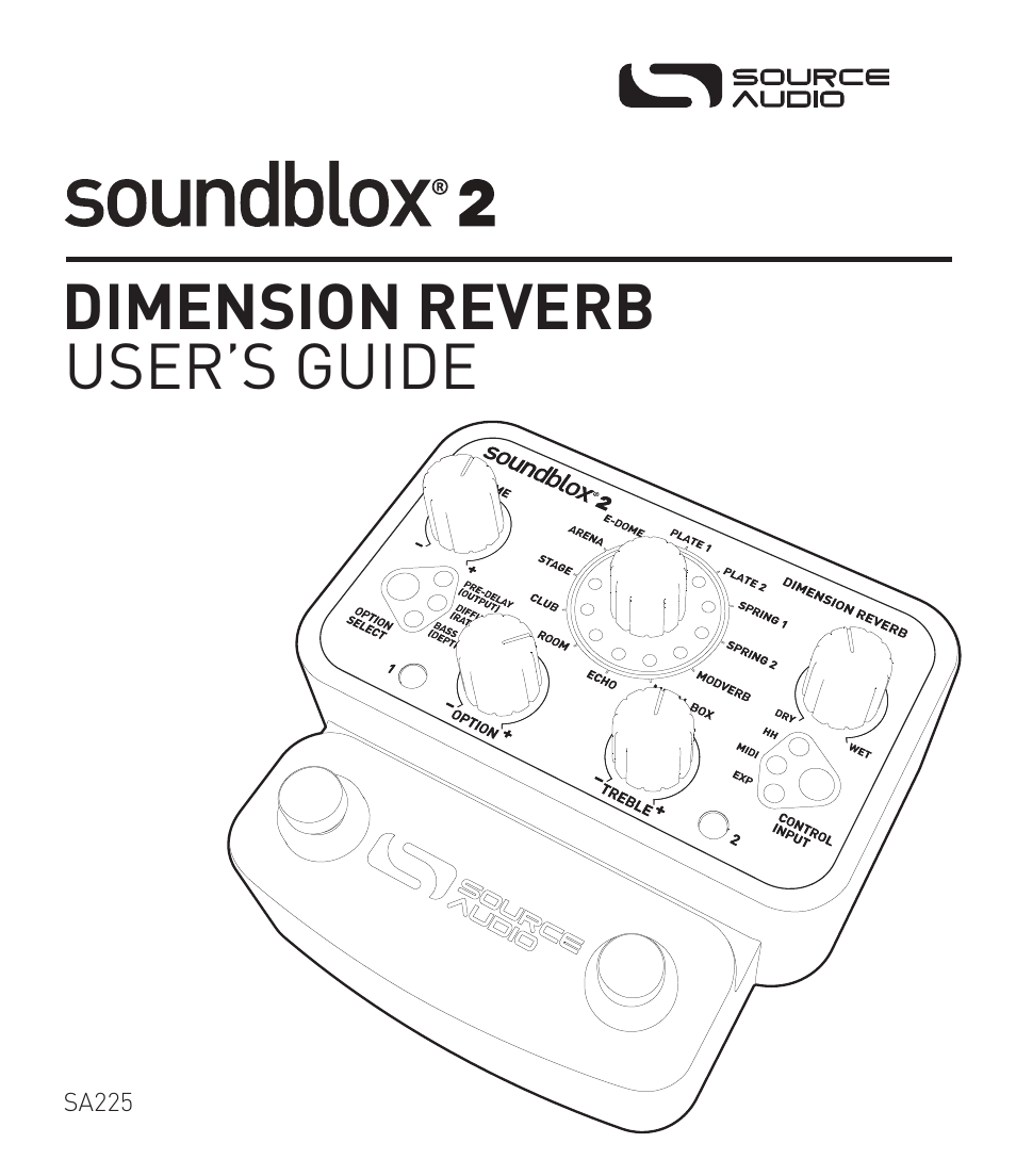 Source Audio Soundblox 2 Dimension Reverb User Manual | 28 pages