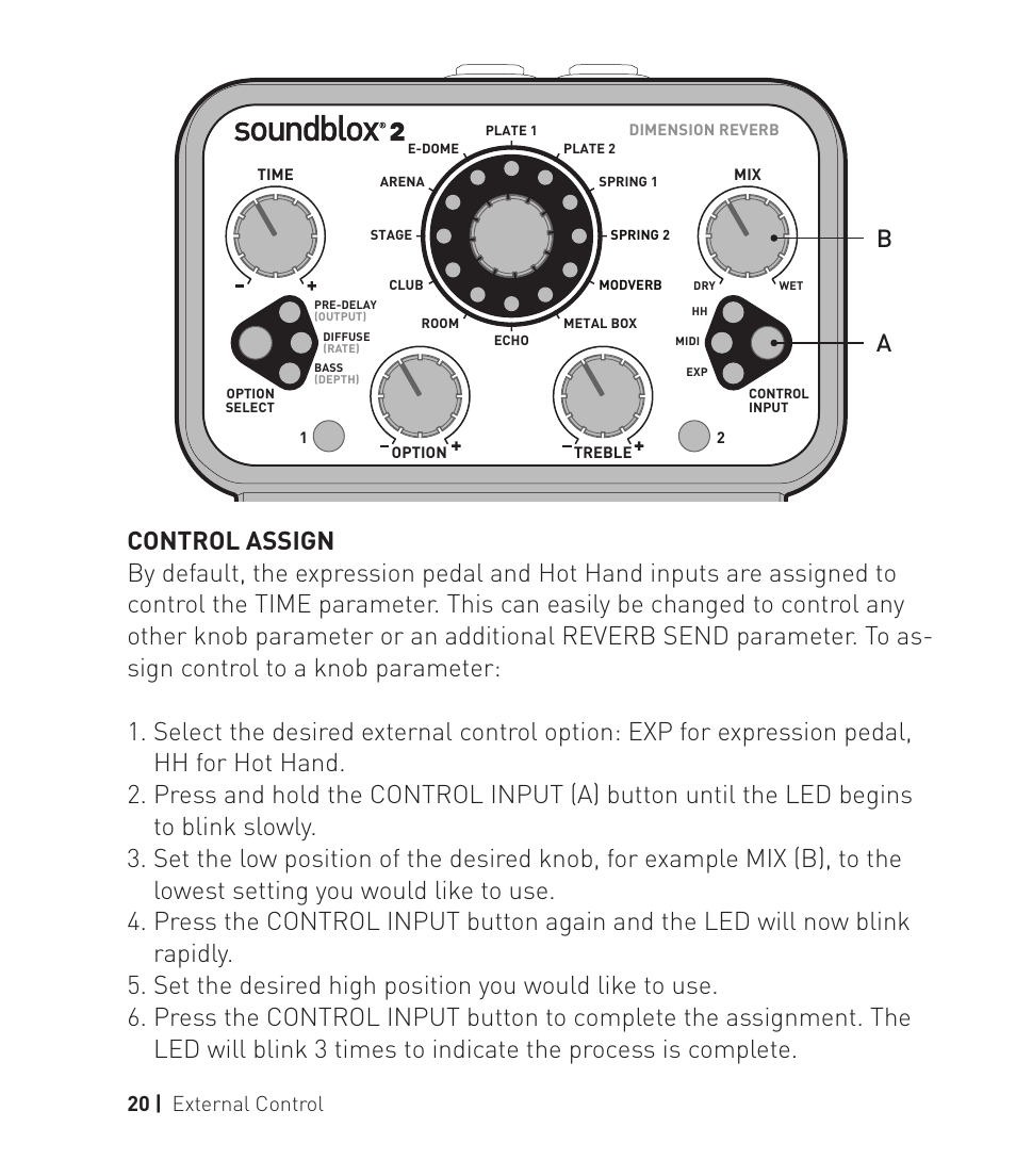 20 | external control | Source Audio Soundblox 2 Dimension Reverb User Manual | Page 20 / 28