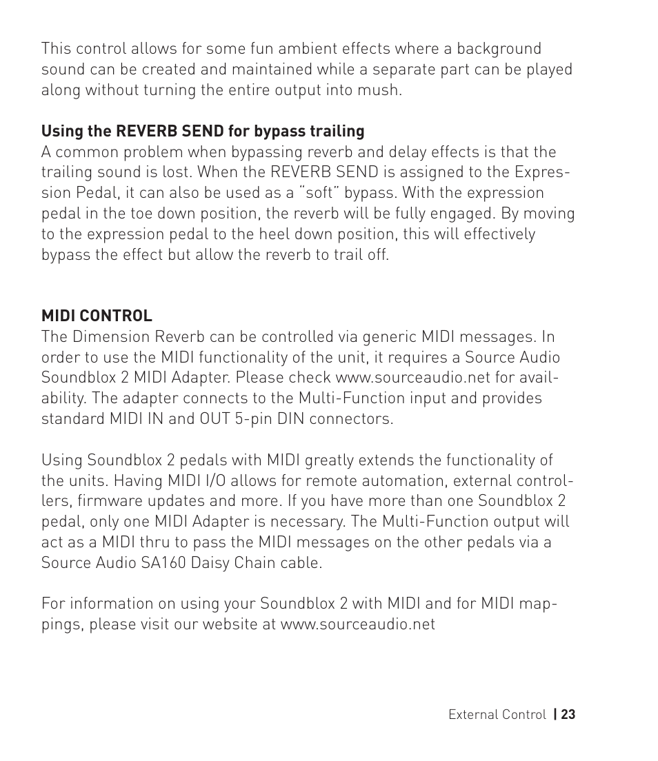 Source Audio Soundblox 2 Dimension Reverb User Manual | Page 23 / 28