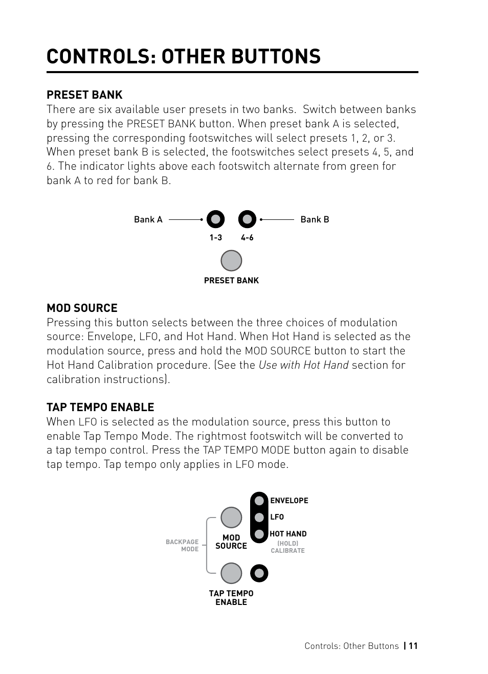 Controls: other buttons | Source Audio Soundblox Pro Bass Envelope Filter User Manual | Page 11 / 28