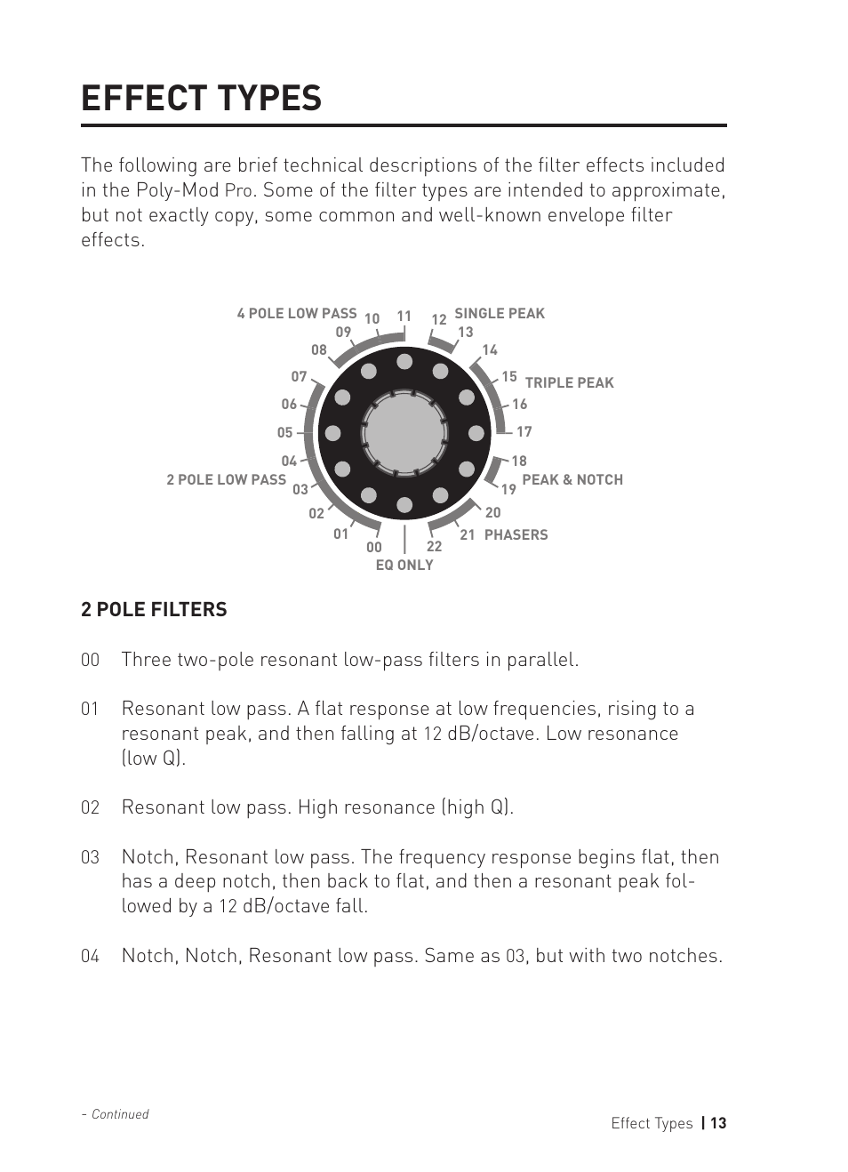 Effect types | Source Audio Soundblox Pro Poly-Mod Filter User Manual | Page 13 / 28