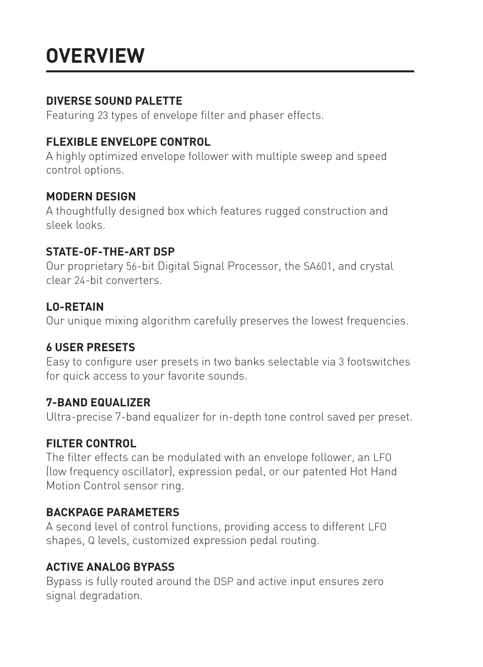 Overview | Source Audio Soundblox Pro Poly-Mod Filter User Manual | Page 3 / 28