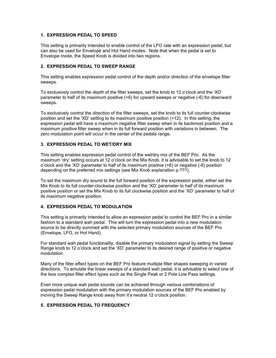 Source Audio Soundblox Pro Bass Envelope Filter Expression Pedal Control Supplement User Manual | Page 3 / 6