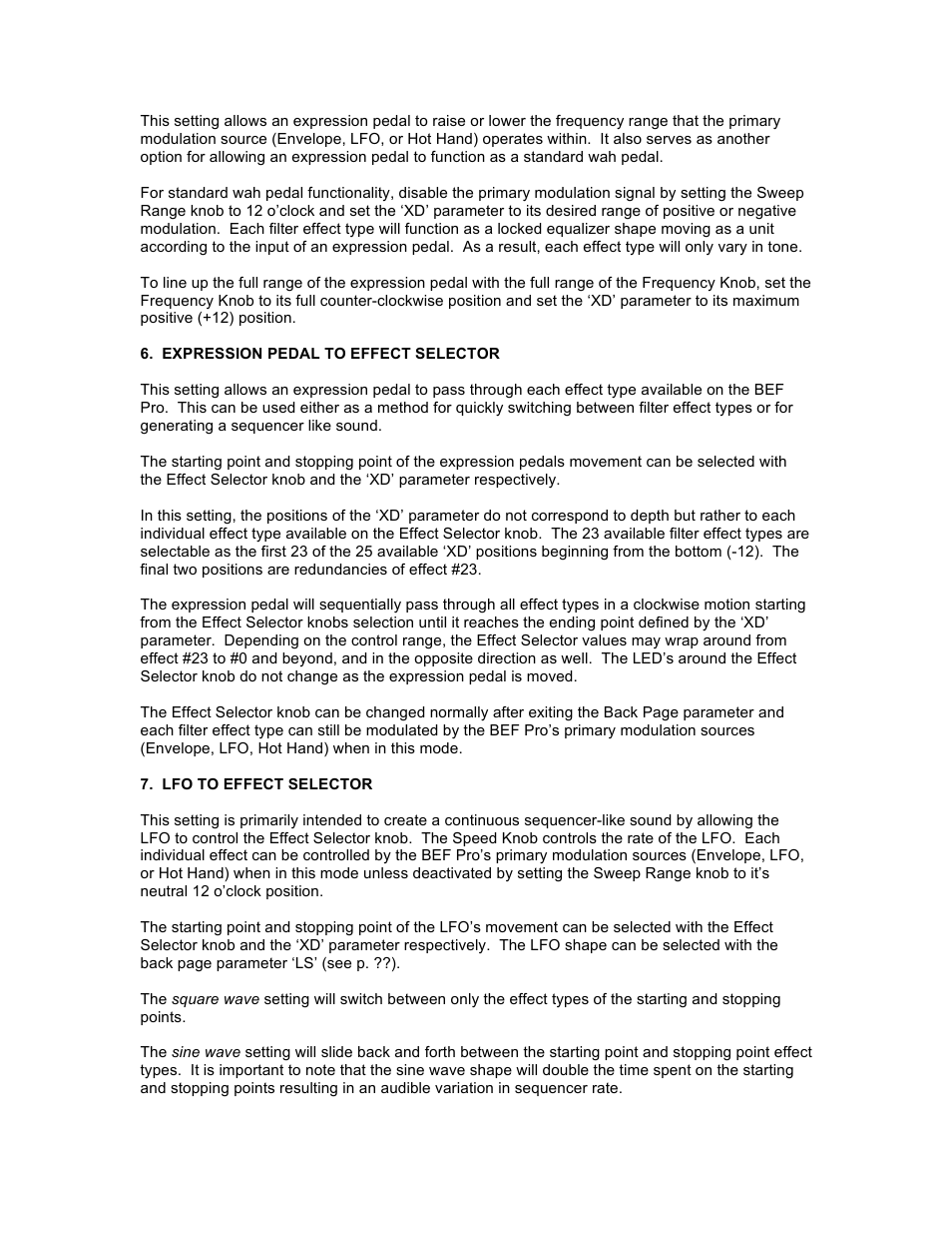 Source Audio Soundblox Pro Bass Envelope Filter Expression Pedal Control Supplement User Manual | Page 4 / 6