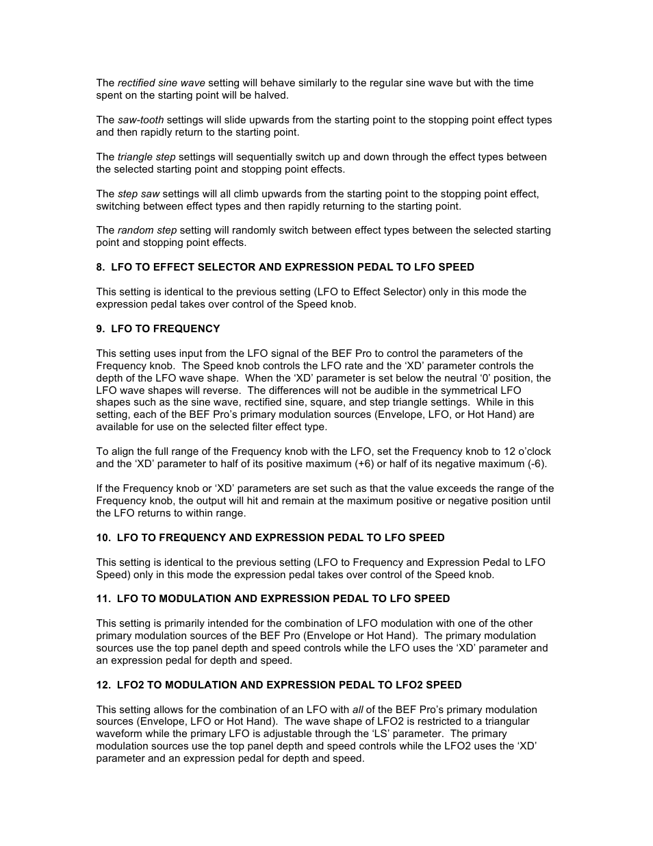 Source Audio Soundblox Pro Bass Envelope Filter Expression Pedal Control Supplement User Manual | Page 5 / 6