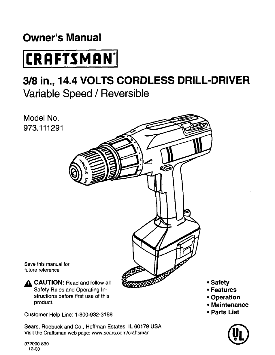 Craftsman 973.111291 User Manual | 16 pages