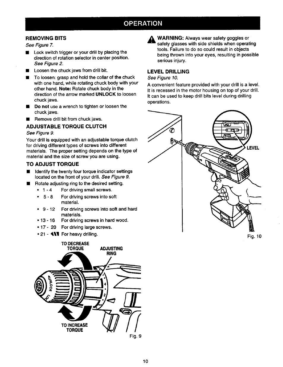 Operation | Craftsman 973.111291 User Manual | Page 10 / 16