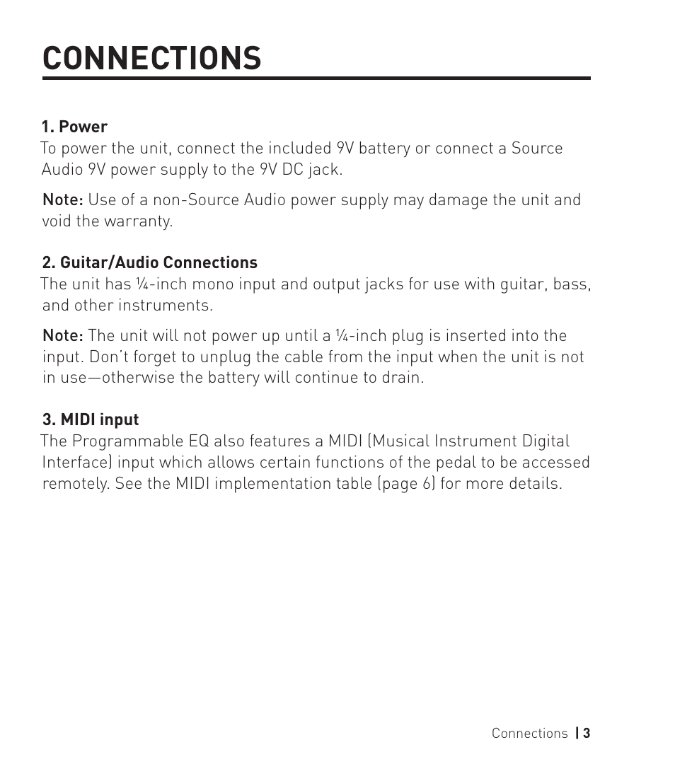 Connections | Source Audio Toolblox Programmable EQ User Manual | Page 3 / 12