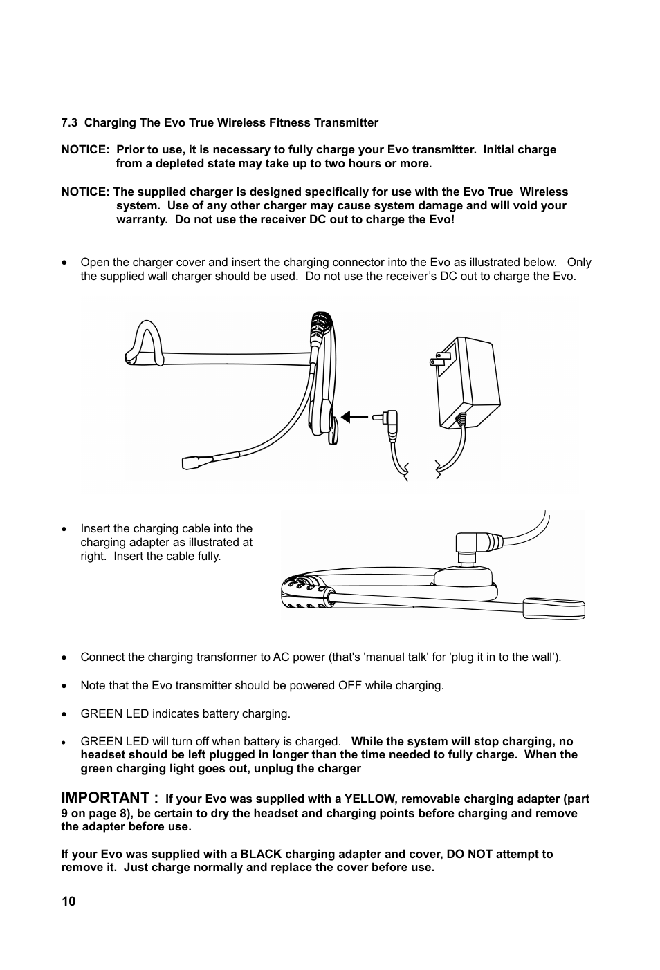 Important | Special Projects Audio Evo User Manual | Page 12 / 18