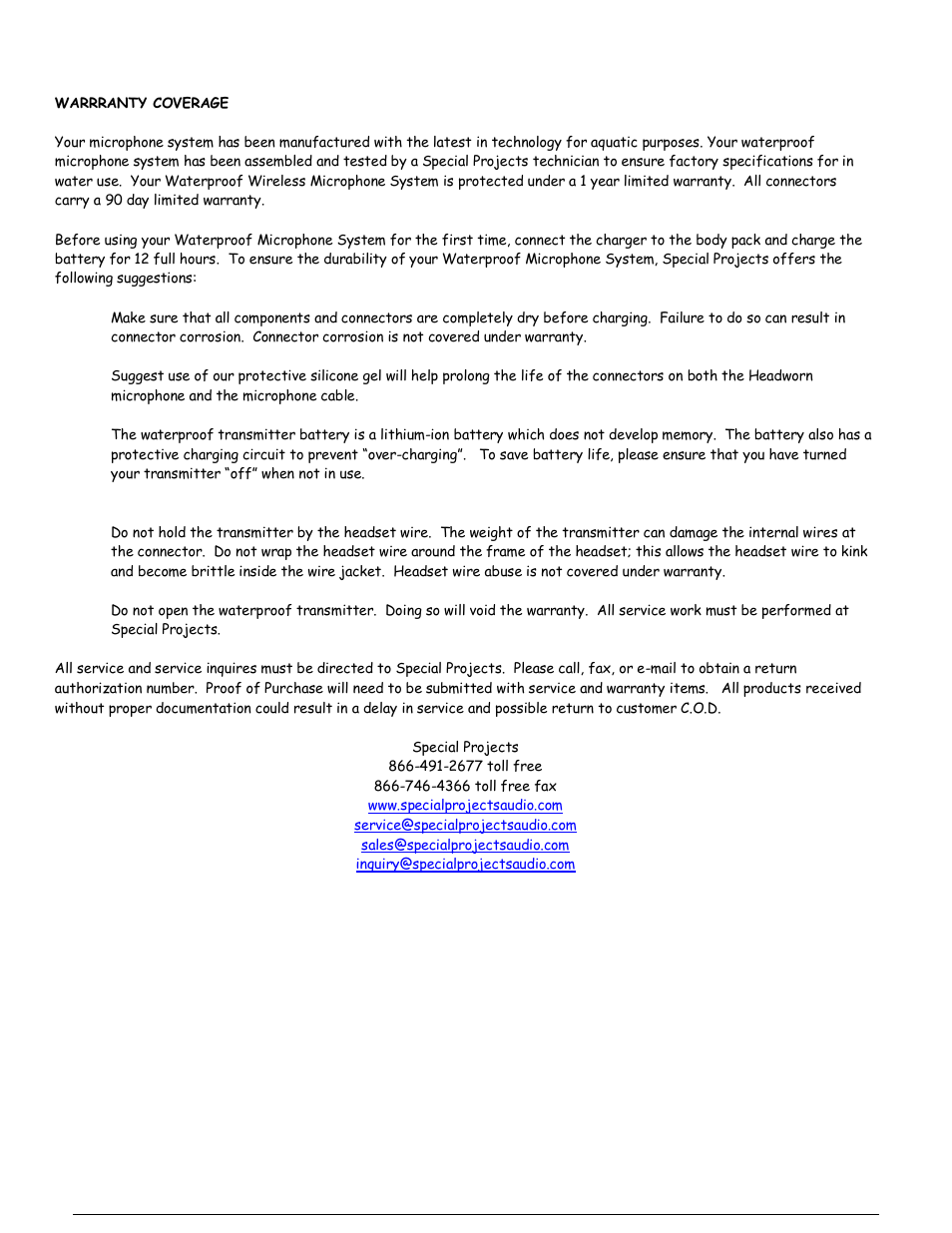 Special Projects Audio Aqua 20/20 Submersible Wireless User Manual | Page 5 / 5