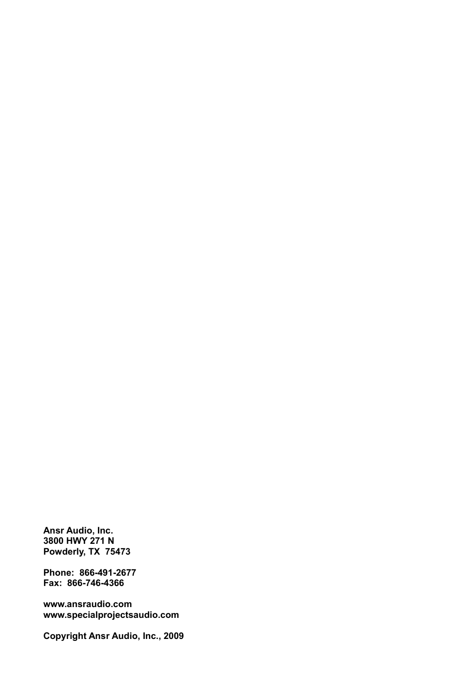 Special Projects Audio MONSTER User Manual | Page 20 / 20